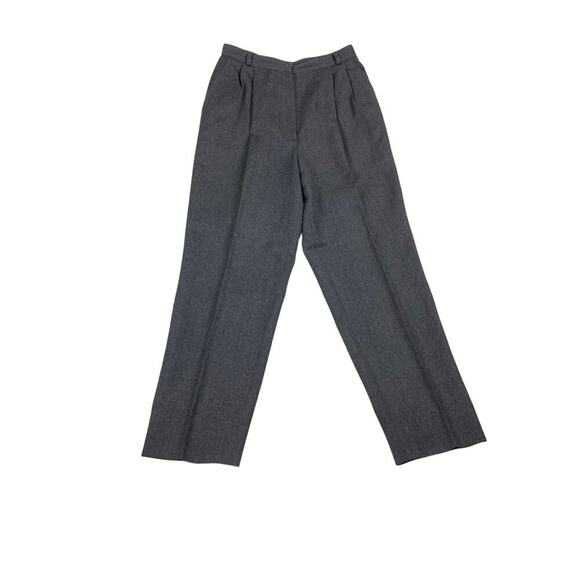 Breckenridge Vintage 90s Grey Wool High Waisted  Corpcore Dess Pants - Size 10 - Picture 1 of 5
